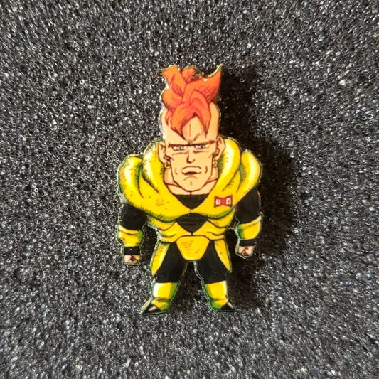 Dragon Ball Z Android 16 Pin – 1.5-Inch Collectible Anime Lapel Pin for Hats, Jackets & Bags | Handmade DBZ Accessory